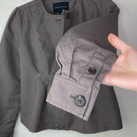 Banana Republic Gray Jacket Lightweight Women’s Size 4 Linen Cotton Blend - Picture 6 of 15